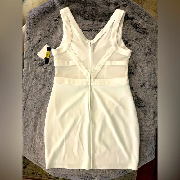 NWT Xtraordinary White Bodycon Mini Dress, Sheer Mesh Back, XL Juniors, 8 womens - Picture 11 of 16